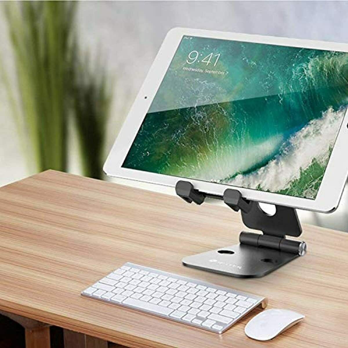 Cell Phone Stand Adjustable Holder Metallic Aluminum Lightweight Rubber Pads New