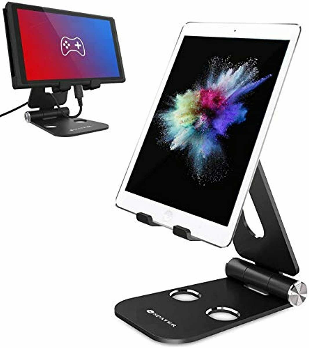 Cell Phone Stand Adjustable Holder Metallic Aluminum Lightweight Rubber Pads New