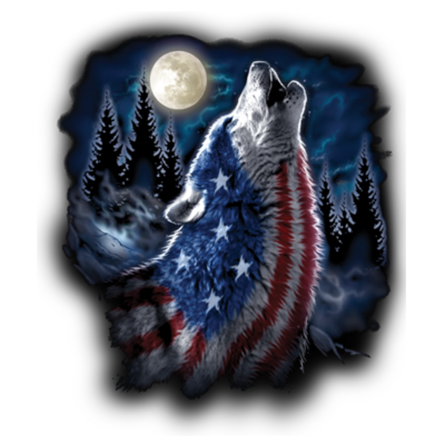 Flag Wolf American T-Shirt