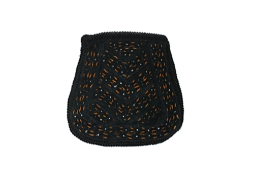 Sling Hand Bag Embroidery Fashionable Modern Style Art Handy Craft Leopard Black