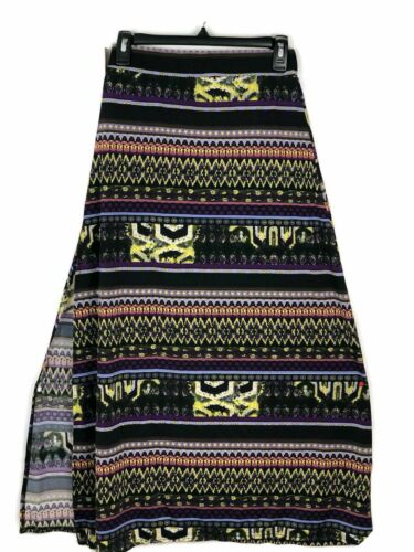 Bohemian Long Skirt Versatile Maxi Boho Chick Hippie Slit Summer Outfit Black