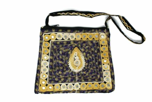 Sling Hand Bag Embroidery Fashionable Art Handy Craft Yellow Water-Drop Style