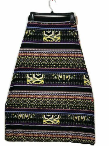 Bohemian Long Skirt Versatile Maxi Boho Chick Hippie Slit Summer Outfit Black