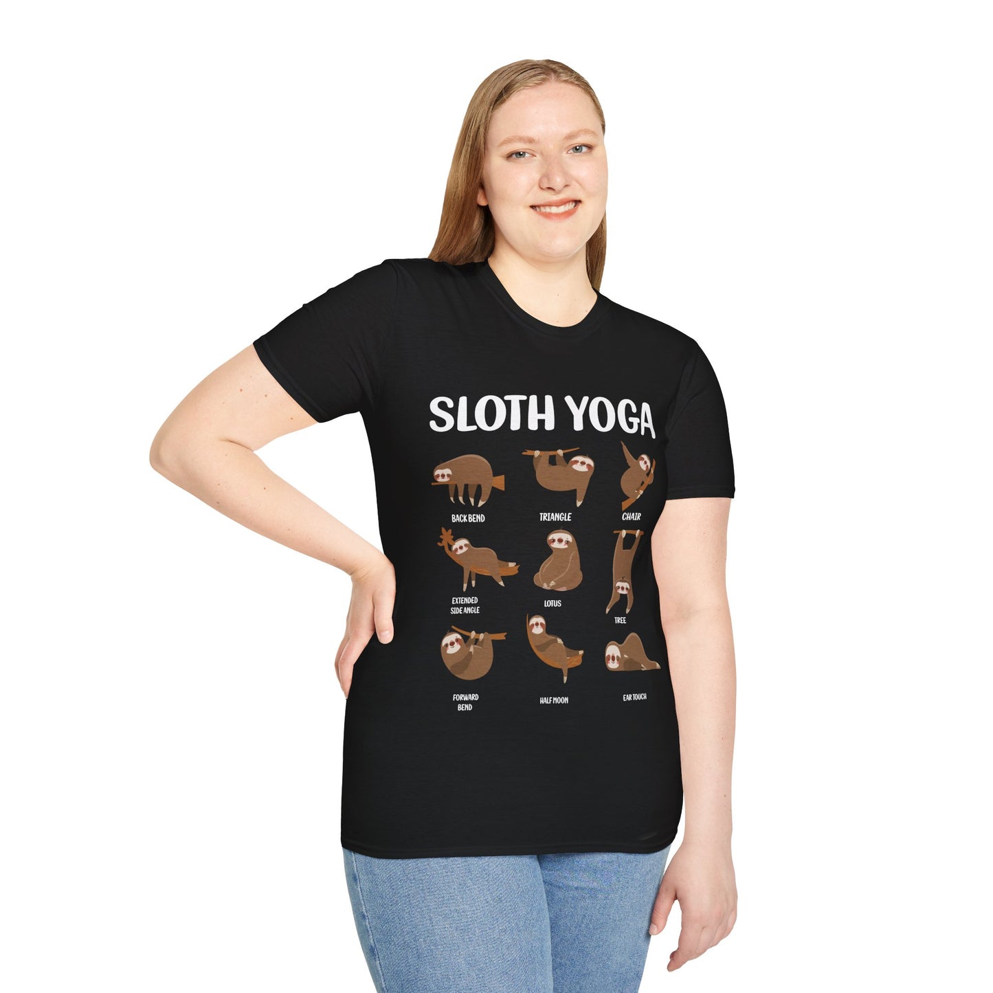 Sloth Yoga T-Shirt — Cute Sloth Poses Tee for Yoga Lovers & Animal Fans