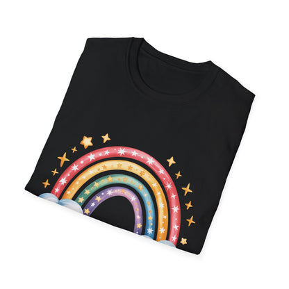 Rainbow Cloud T-Shirt — Cute Pastel Stars Graphic Tee