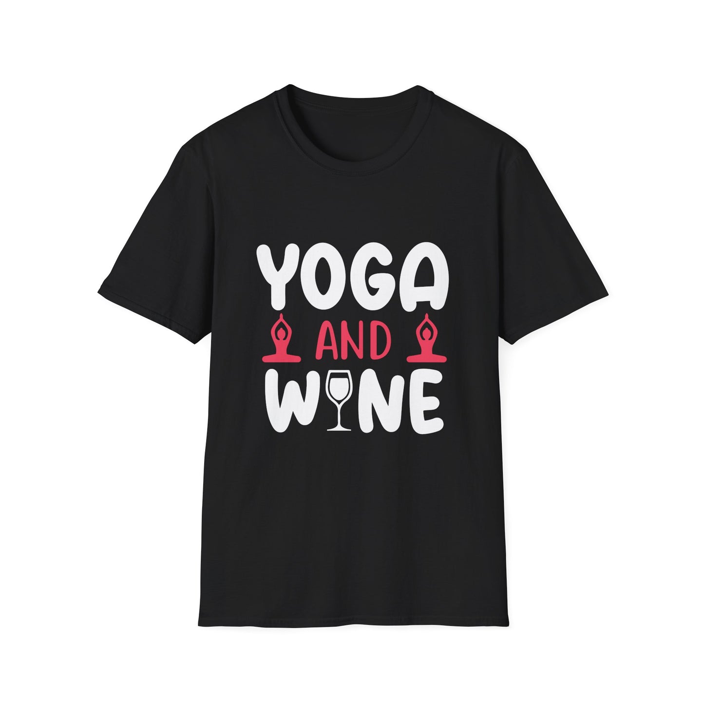 Yoga and Wine T-Shirt — Funny Yoga Wine Tee for Women & Yoga Lovers