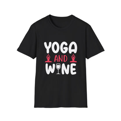 Yoga and Wine T-Shirt — Funny Yoga Wine Tee for Women & Yoga Lovers