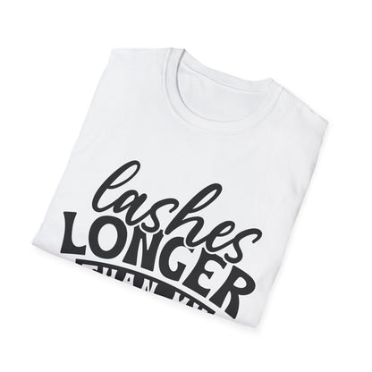 Lashes Longer Than My Patience T-Shirt — Funny Lash Technician Shirt for Beauty Lovers