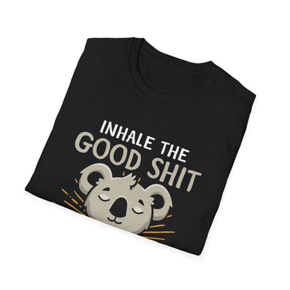 T-Shirt — "Inhale the Good Shit, Exhale the Bad Shit" Koala Yoga Tee