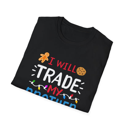 I Will Trade My Brother for Presents Christmas T-Shirt — Funny Kids Holiday Tee