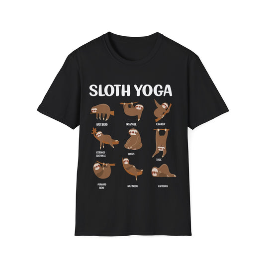 Sloth Yoga T-Shirt — Cute Sloth Poses Tee for Yoga Lovers & Animal Fans
