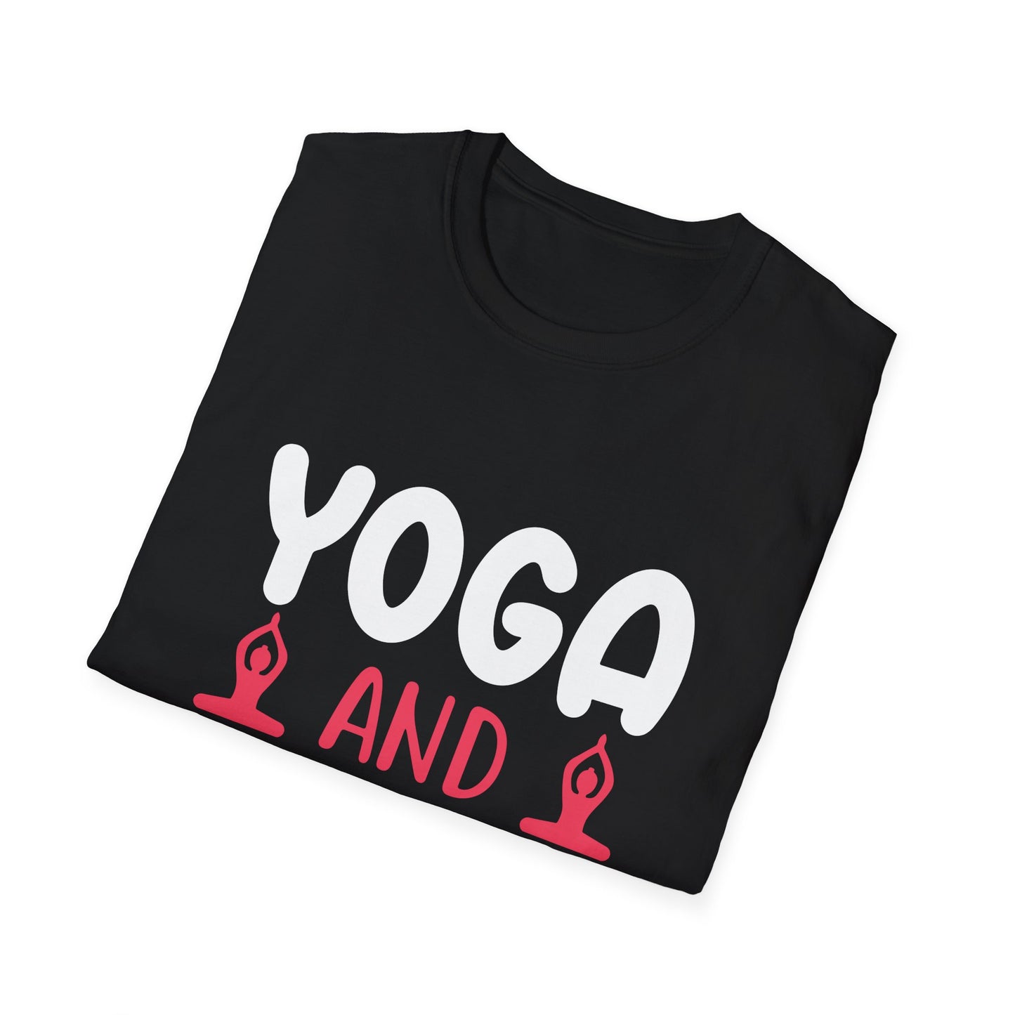 Yoga and Wine T-Shirt — Funny Yoga Wine Tee for Women & Yoga Lovers