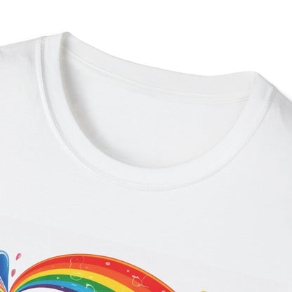 Cute Rainbow Elephant T-Shirt — Colorful Baby Elephant Splash Design