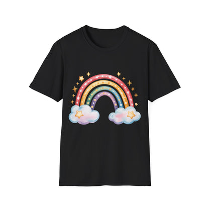 Rainbow Cloud T-Shirt — Cute Pastel Stars Graphic Tee