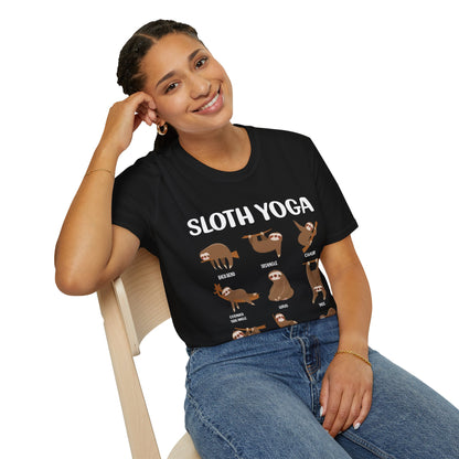 Sloth Yoga T-Shirt — Cute Sloth Poses Tee for Yoga Lovers & Animal Fans
