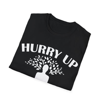 Meditation Humor T-Shirt — "Hurry Up Inner Peace I Don't Have All Day" Yoga Tee