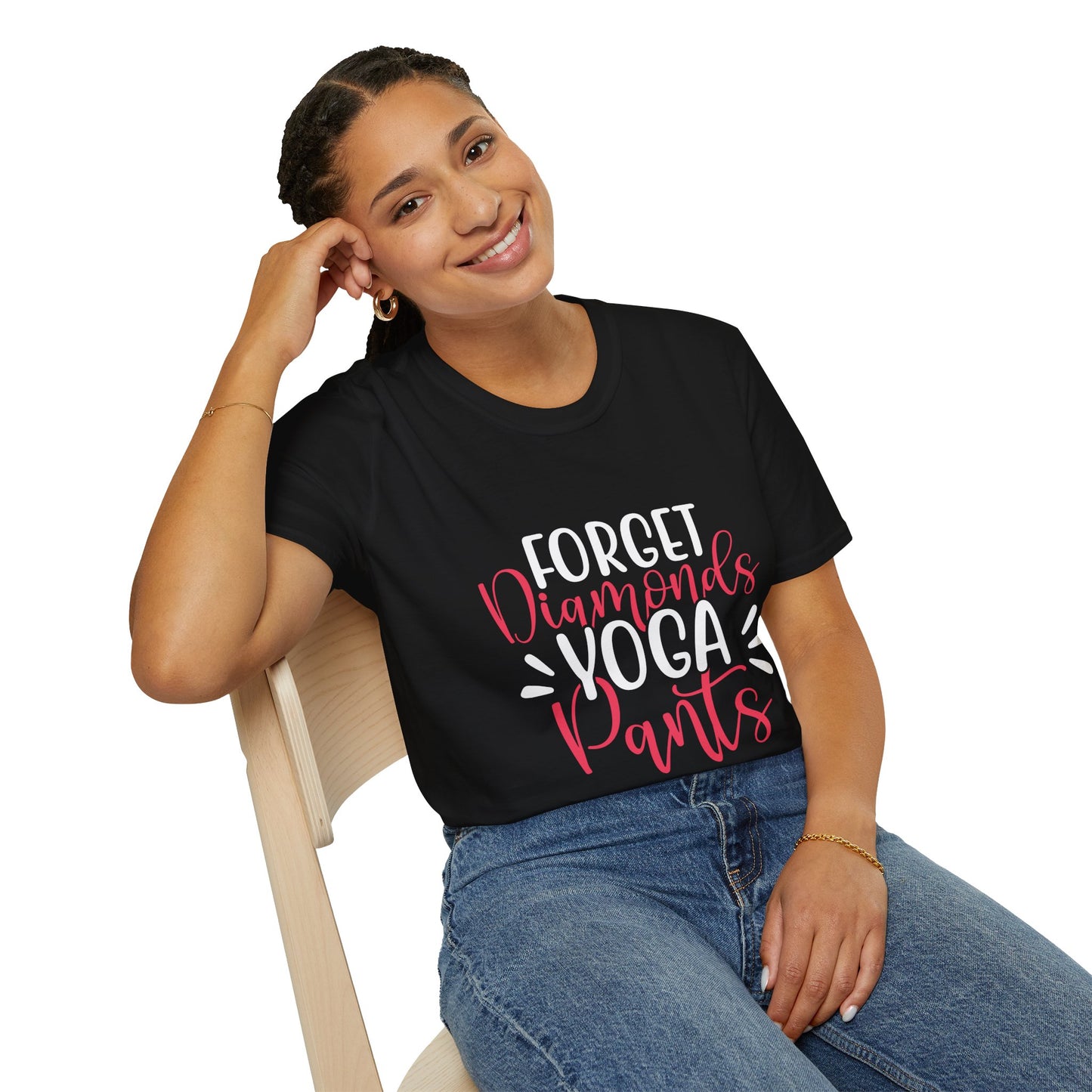 T-Shirt — "Forget Diamonds, YOGA PANTS" Tee