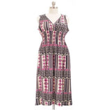 Women`s Sleeveless Black Scoop Plus Maxi Smocked Summer Dress