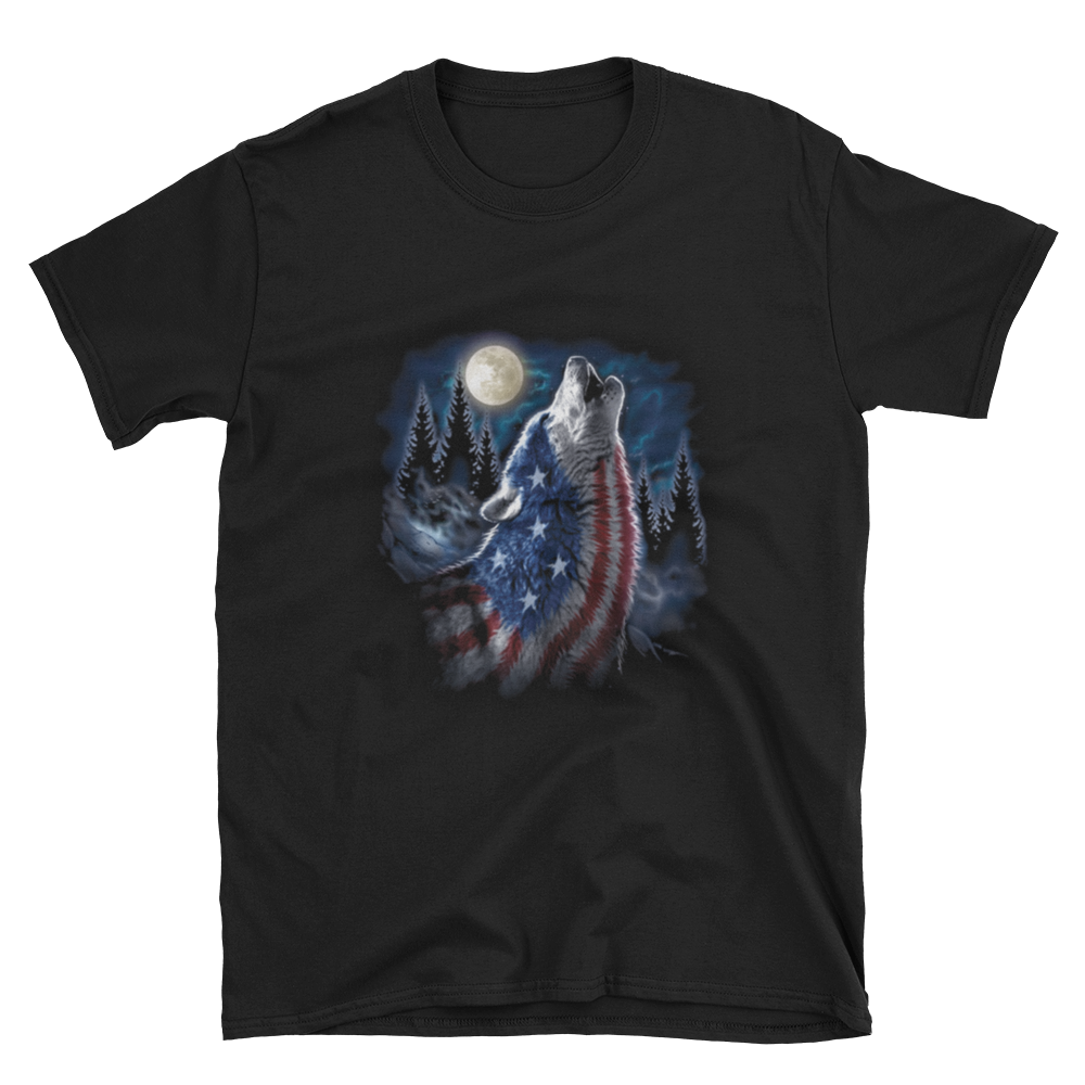 Flag Wolf American T-Shirt
