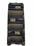 Bohemian Long Skirt Versatile Maxi Boho Chick Hippie Slit Summer Outfit Black