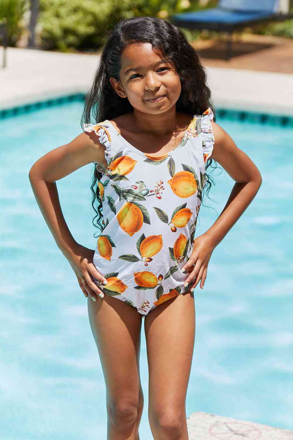 Marina West Swim Float On Ruffled One-Piece in Citrus Orange