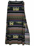 Bohemian Long Skirt Versatile Maxi Boho Chick Hippie Slit Summer Outfit Black
