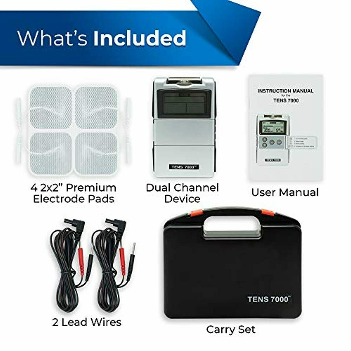Digital Muscle Stimulator Electric Massager Unit w/ Accessories Pain Relief New