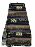 Bohemian Long Skirt Versatile Maxi Boho Chick Hippie Slit Summer Outfit Black