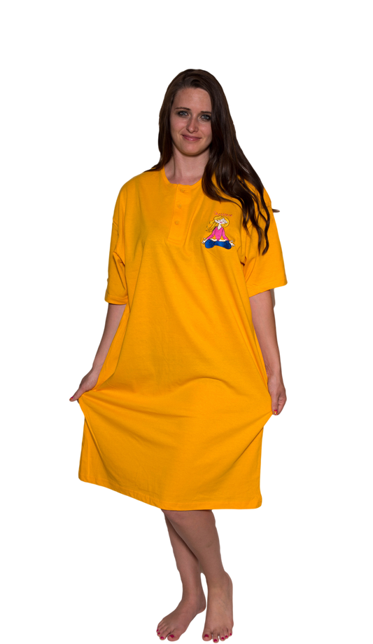 Ladies Cotton Sleep Shirt Gold