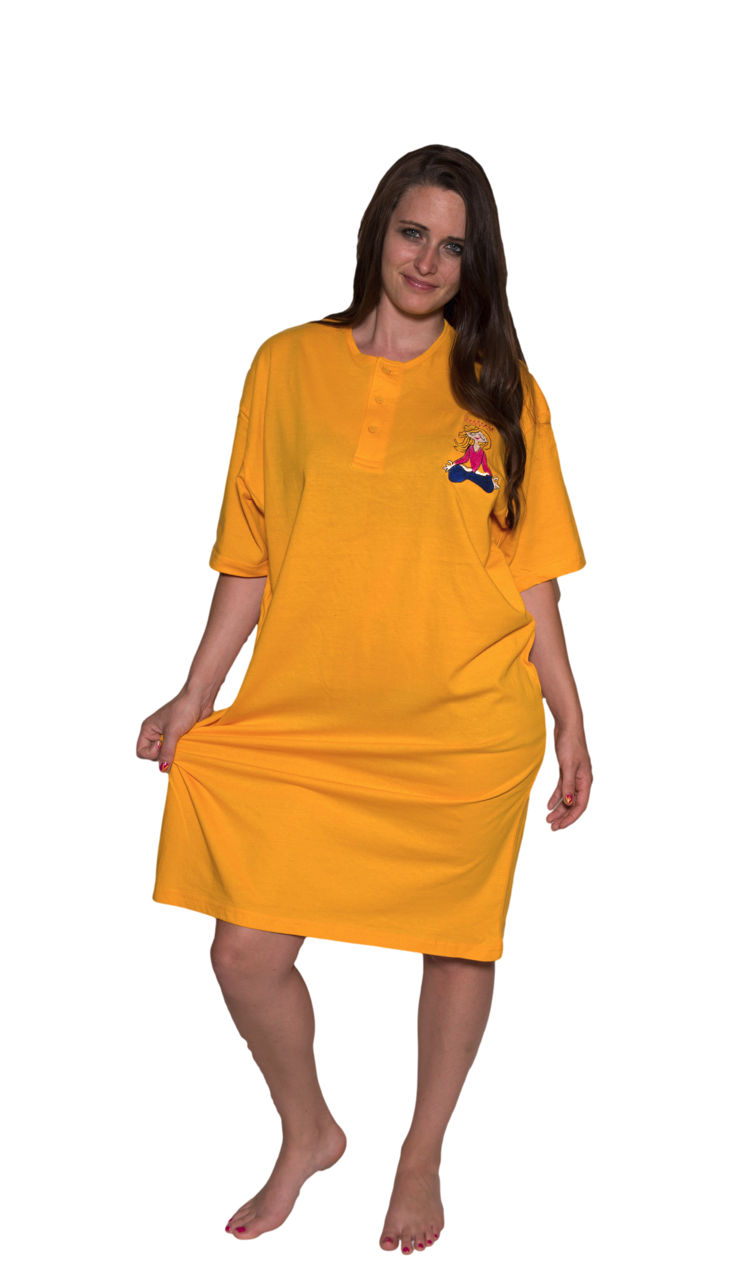 Ladies Cotton Sleep Shirt Gold