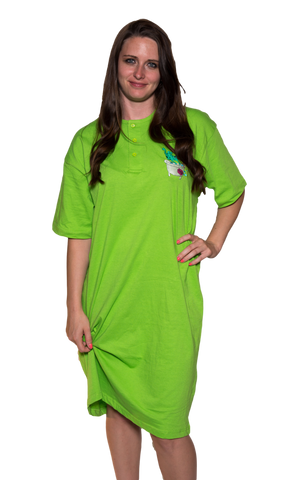 Ladies Cotton Sleep Shirt Lime