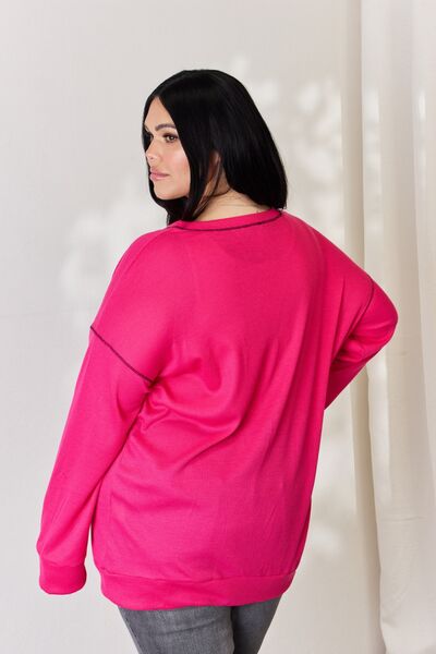 Celeste Full Size Oversized Long Sleeve Top