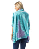 MT1056-Mint Tie-Dye Cowl Neck Poncho Top
