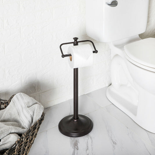 Freestanding Toilet Paper Holder Home Office Bathroom Oil Rubbed Bronze Finish