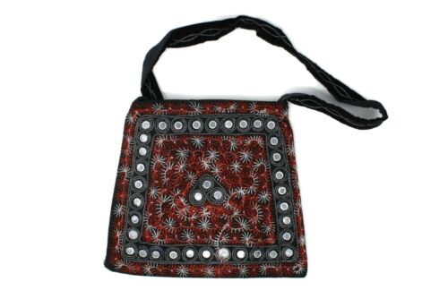 Sling Hand Bag Embroidery Fashionable Model Style Art Handy Craft Red Velvet