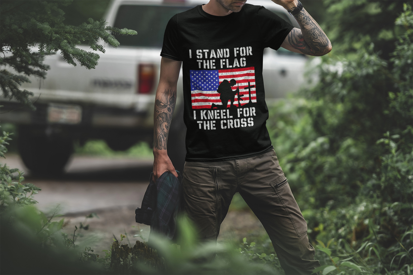 I Stand for The Flag I Kneel for The Cross T-Shirt